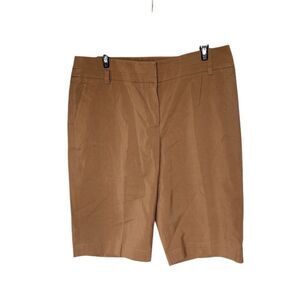 Carlisle Women's Tan Silk Blend Chino Bermuda  Shorts Size 10 Casual Summer